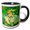 Black/White, variant on 3drose, Fantail Goldfish with Green Bubbles Vector, 15oz Two-tone Red Mug
