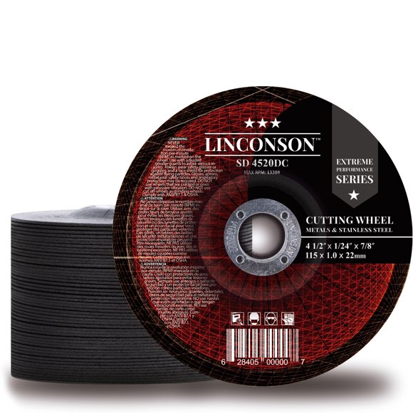 LINCONSON 50 Pack 4.5 Inch Cut Off Wheel for Metal & Stainless Steel Used On Angle Grinder 4.5”x1/24”x7/8" Depressed Center Disc (SD 4520DC)