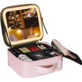 thumbnail image 1 of Makeup Train Case With Detachable Full-screen Lighted Mirror 3 Color Scenarios Adjustable Brightness, 1 of 5