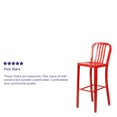 thumbnail image 2 of Commercial Grade 2 Pack 30" High Red Metal Indoor-Outdoor Barstool with Vertical Slat Back, 2 of 9