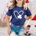 thumbnail image 2 of FUZHIQ St. Patrick's Day Shirts for Girl Boys Shamrock Short Summer Shirt Tops Spring Crew Neck Festival Casual Outdoor Girls Shirts Size 10-12(Navy,4-5 Years), 2 of 4