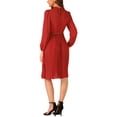 thumbnail image 3 of INSPIRE CHIC Women's Work Shirt Dress Long Sleeve Pleated Midi Dresses, 3 of 4