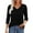 Black, variant on CFLVAEK Dressy Casual Shirts for Women Lace 3/4 Sleeve T Shirt Loose Fitting V Neck Tunic Tops Solid Color Spring Summer Going Out Blouses Beige M