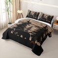 thumbnail image 3 of Erosebridal Vintage Camp Bear Twin Quilt Set,Pine Tree Silhouette Pattern Twin Coverlet Set For Boys,2 Pieces, 3 of 7