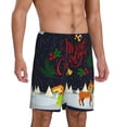 thumbnail image 2 of Bixox Men's Merry Christmas Elk printed lightweight casual shorts, soft sleep shorts with pockets., 2 of 7