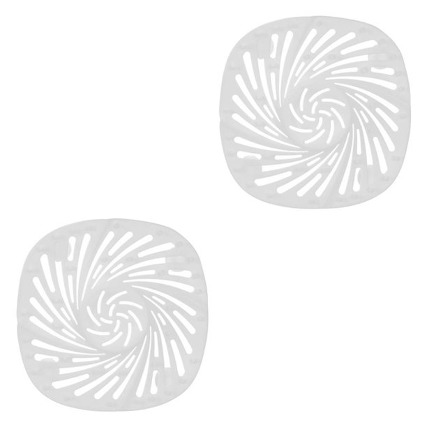 Injueey Cubierta de desagüe para el suelo del baño, tapón para el pelo de la ducha, colador de filtro para fregadero de cocina, color blanco Blanco 2piezas