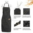 thumbnail image 2 of Tachiuwa Tablier de Barbier Professionnel, Cape de Coiffeur, Coiffeur, Coiffeur, Chef, Robe Noire, 2 of 9