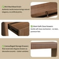 thumbnail image 3 of 60" Modern 2 Drawer Fluted Console Table with Bottom Storage,Entryway Sofa Table with Premium Real Wood Veneer MDF,Contemporary Minimalist Table for Living Room,Hallway,Easy Assembly,Walnut, 3 of 7