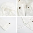 thumbnail image 3 of Vedolay Women's Anorak Zip Up Windproof Anorak Jackets Overcoat Thicken Long Coat White,XL, 3 of 3