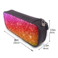 thumbnail image 3 of Picia Colorful Glitter Pattern Large Capacity PU Leather Pencil Case Organizer Pen Marker Holder Double Zipper Storage Bag Big Pencil Pouch for College Office, 3 of 6