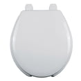 thumbnail image 1 of asiento para baño antibacterial y bisagras ajustables redondo blanco plástico, 1 of 5