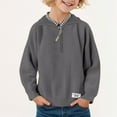 thumbnail image 2 of Povozer Boys School Uniform Sweater Kids Long Sleeve Pullover Fall Winter(Gray,8-9Y), 2 of 6