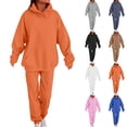 thumbnail image 1 of Sentmoon Womens Matching Sets Women's Blouse and Beach Pants for Women Long Sleeve Women's Sweatshirts Solid Color Drawstring Hooded Neck Womens Basic Tops with Pockets Fall and Winter, 1 of 9