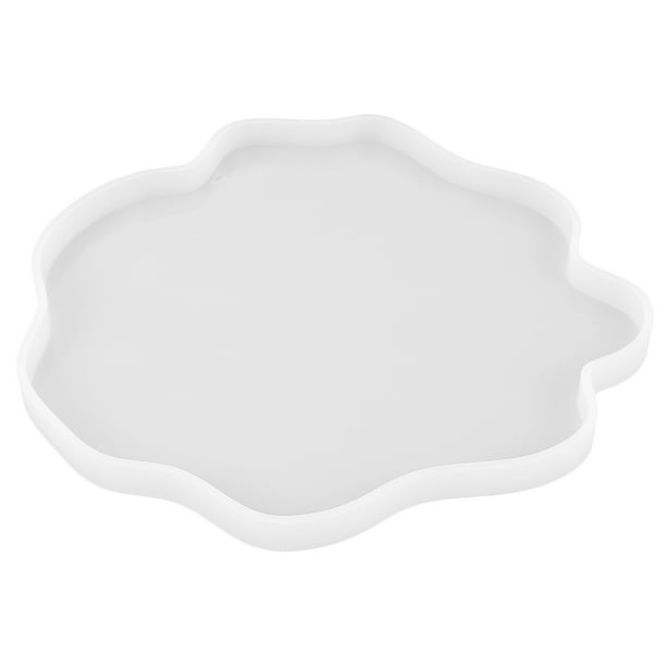 EeaseMX Molde de silicona para posavasos de cristal epoxi, diseño de encaje irregular, para decoración de mesa, color blanco, 1 unidad