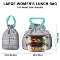 thumbnail image 5 of Boho Bohemia Geometric Line Art Drawstring Lunch Bag Women - Drawstring Lunch Bag Insulated for Work Office - Stain-Resistant Large Lunchbags for Women with Multi-Pockets, 5 of 6