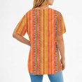 thumbnail image 7 of Summer Tops for Women V Neck Striped T Shirts Colorblock Trendy Casual Short Sleeve Base Graphic Tees Plus Size (M, Orange), 7 of 7