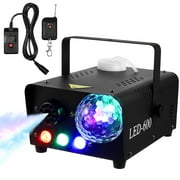 Foxnovo Fog Machine with LED Light Remote Control for Wedding Party Performance Stage Effect(US Plug)