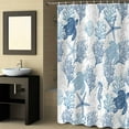 thumbnail image 2 of Fabric Shower Curtain, Summer Ocean Blue Coral and Sea Turtle Bathroom Curtain with 12 Hooks Waterproof No Bad Odor Machine Washable Bath Curtains for Bathroom, Spa Room, Background Cloth, 72"x72", 2 of 6