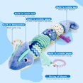 thumbnail image 3 of Ludolm Baby Musical Stuffed Animal Toy with Soft Sensory Rattles and Crinkle Newborn Plush Tummy Time Toys 6+ Months Old Baby Gift, Blue Chameleon 23 Inch (MMC-006), 3 of 8