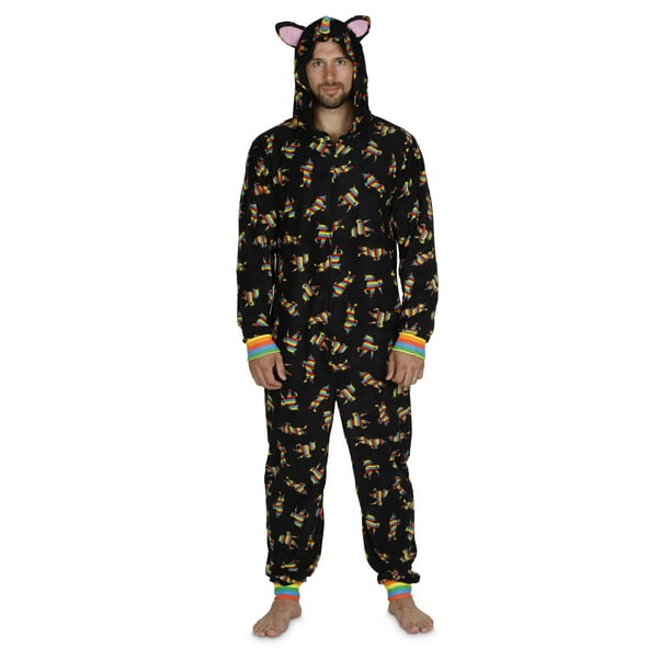 Under Disguise Men's Onesie Adult Rainbow Unicorn Union Suit Fleece