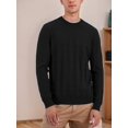 thumbnail image 3 of Coshow Men's Twisted Knitted Sweater Crewneck Slim Fit Casual Pullover Sweaters, 3 of 5