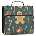 thumbnail image 5 of FORMRS Zipper Binder with Shoulder Strap 2-inch Ring 500 Sheet Capacity File Bag, Brown Christmas Gingerbread, 5 of 5