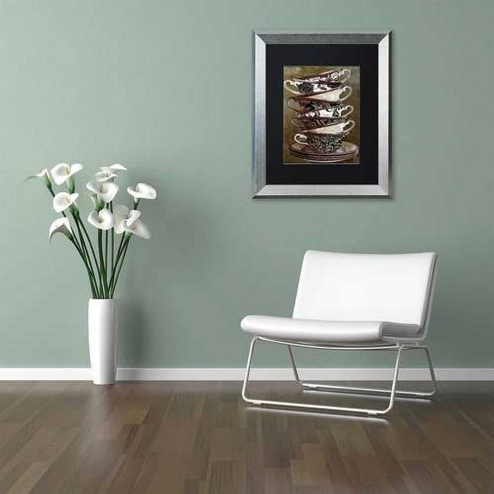 Trademark Fine Art "Afternoon Tea II" Canvas Art by Color Bakery Black Matte, Silver Frame