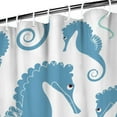 thumbnail image 3 of Seahorse Shower Curtain 72x72 Inch Ocean Theme Waterproof Polyester Fabric Bathroom Curtain with Hooks, Coastal Marine Life Design for Nautical Bathroom Decor and Beach House, 3 of 5