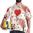 thumbnail image 4 of Valentine's Day Love Men's Short Sleeve Printed Button Down Beach, Casual, Poplin Shirts for Summer Vacation, 4 of 6