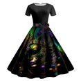 thumbnail image 1 of WILLBEST Robe Mexicaine Robe Décontractée pour Femmes Robe à Manches Courtes Imprimé Carnaval Robe de Mode Mignonne, 1 of 2