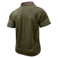 thumbnail image 5 of Qwertyu Men’s Athletic Short Sleeve Polo Shirts Casual Summer Golf Shirts Buttons Collared Solid T Shirts with Pocket Army Green 3XL, 5 of 5