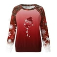 thumbnail image 4 of WXLWZYWL Christmas Sweatshirt Women Christmas Snowman Reindeer Print Pullover Casual Long Sleeve Holiday Shirts Tops, 4 of 4