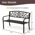 thumbnail image 7 of YRLLENSDAN Metal Outdoor Bench Weatherproof 50inch Patio Bench for 3-person Garden Bench for Outdoors Yard Lawn Porch Park Rust-Resistant Cast Iron Bench with Floral Pattern Backrest,Bronze, 7 of 7
