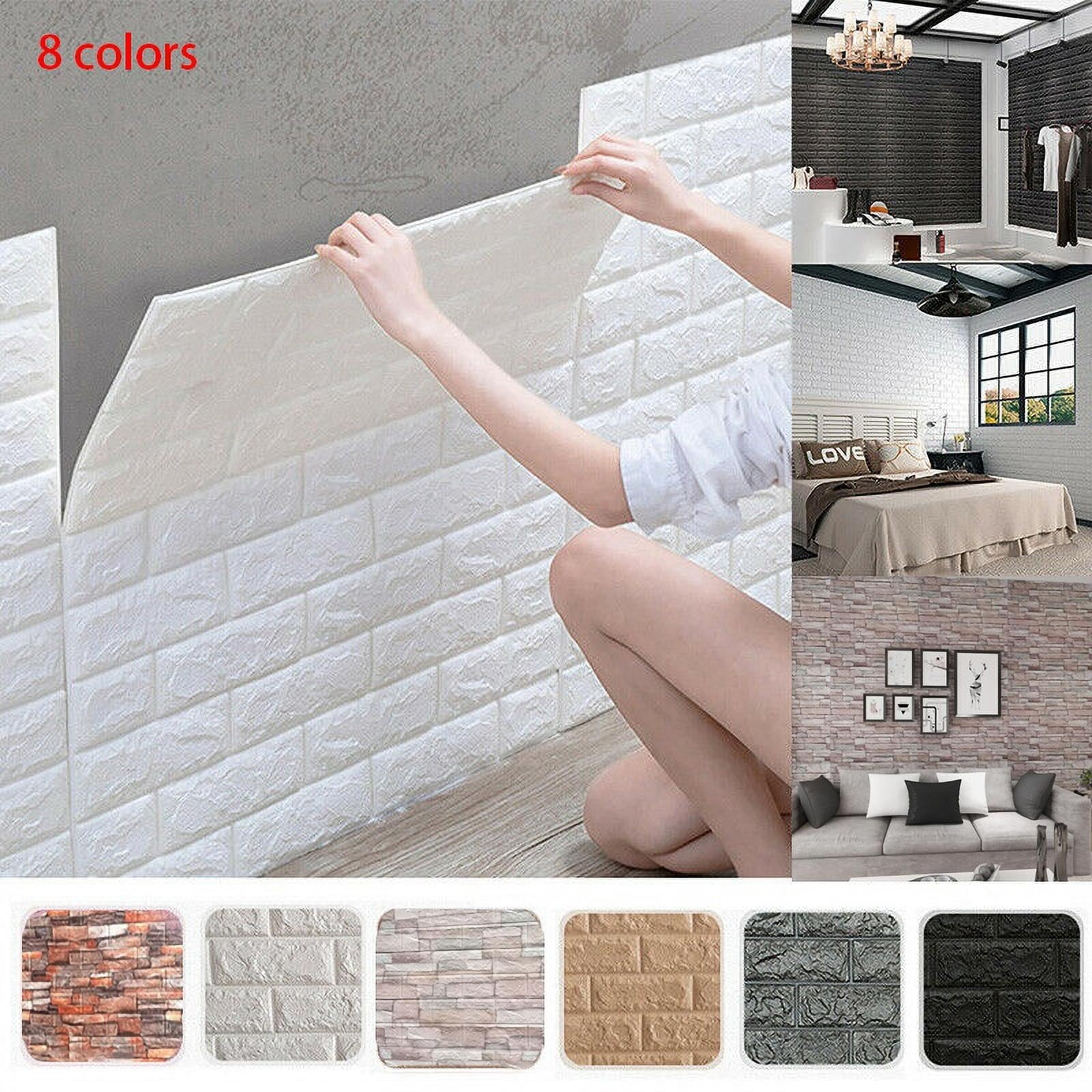 10/20Pcs 3D Self-adhesive Tile Stone Brick Wall Sticker Foam Panels Waterproof
