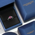 thumbnail image 5 of Gem Stone King 10K White Gold Pink Mystic Topaz and White Moissanite 3-Stone Ring for Women | 1.50 Cttw | Oval 8X6MM | Gemstone November Birthstone | Size 9, 5 of 6