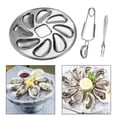 thumbnail image 1 of Bandeja de acero inoxidable BLESIY para ostras 8 compartimentos con orificios y soporte, 1 of 8
