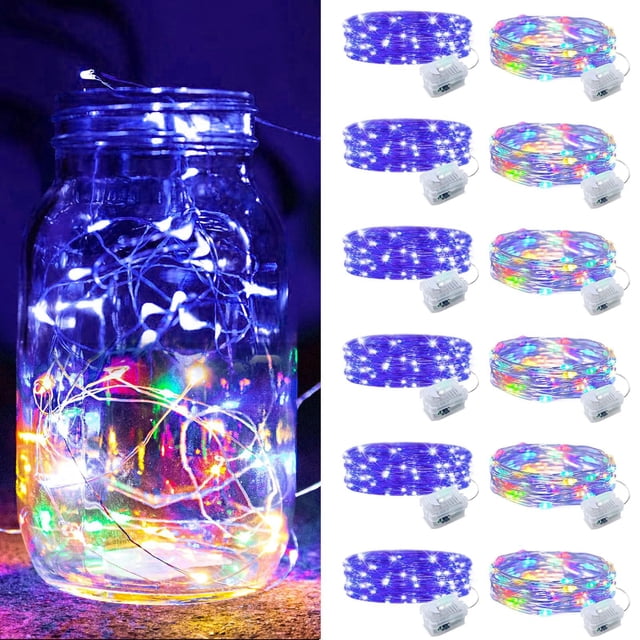 Fairy Lights ZGWJ, 20 LED, funciona con pilas, 2 m, 12 unidades
