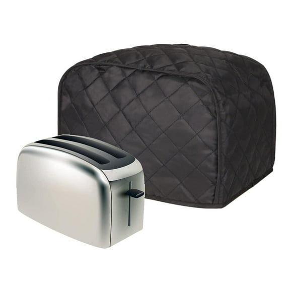 Toaster Cover, Quilted Toaster Cover 2 Slice,Kitchen Small Appliance Covers, Toaster Cover Fits for Most Standard 2 slice Toasters, Universal Size Microwave Oven Dustproof Cover Women Gift (Black)