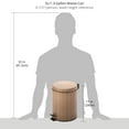 thumbnail image 4 of mDesign Small 1.3 Gallon Round Metal Step Trash Can, Liner/Handle - Oak Brown, 4 of 8