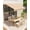 Yellow and white stripes 10*8FT, variant on 10'x8' Retractable Awning, Waterproof Patio Awning, Sun Shade Awning with Manual Crank Handle, Aluminum Frame, 280 g/㎡ Polyester Fabric, for Deck, Porch, Balcony, Gray