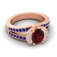 thumbnail image 3 of Diamond-Capitals 2.35 Carat Fine Oval Cut Garnet & Blue Sapphire Gemstone Womens Ring for Wedding and Engagement 14K Rose Gold Size 11, 3 of 8