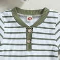 thumbnail image 6 of Infant Newborn Baby Boy Clothes Fall Winter Outfits 0 3 6 9 12 18 24 Months Infant Long Sleeve Stripe Rompers Jogger Pants Sets Infant Boys Clothes,6-12 Months,Green, 6 of 7