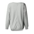 thumbnail image 6 of Kagetolytai Womens Tops Womens Casual V Neck Sweatshirt Loose Soft Long Sleeve Pullover Tops Solid Shirts With Side Pockets Plus Size Tops for Women Light Gray XL, 6 of 7