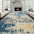 thumbnail image 1 of KIRFEIHT Modern Abstract Area Rug 8x10 Carpet for Living Room Indoor Rugs Non Slip Large Rug for Bedroom Faux Wool Rug for Kids Playroom Blue Grey, 1 of 6