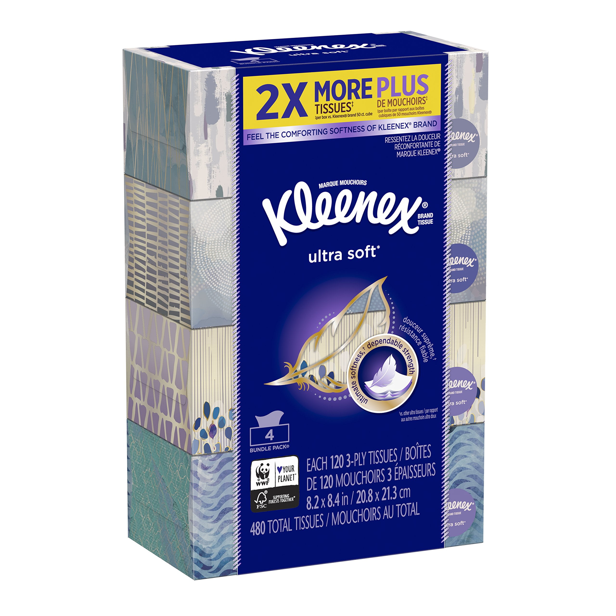 Kleenex Ultra Soft Facial Tissue - 4pk/110ct