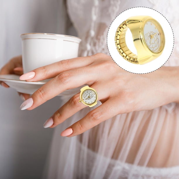 unbranded 1Ud Anillo Floral Dorado Con Estilo Único Y Materiales Para Uso Diario