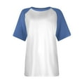 thumbnail image 4 of Fanxing Raglan Sleeve T Shirts for Women Baseball Tee Summer Short Sleeve Tops Crewneck Casual Tshirts Loose Fit Graphic Tees Blue,S, 4 of 6
