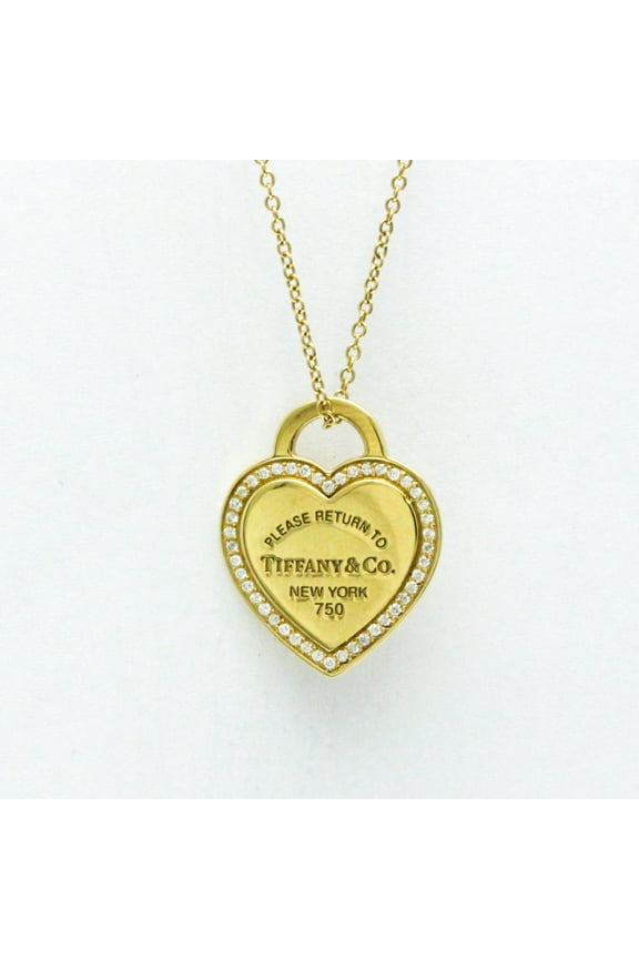Pre-Owned Tiffany Return To Tiffany Gold Diamond Women,Men Fashion Pendant Necklace... (Good)