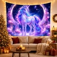 thumbnail image 3 of Unicorn in Floral Crescent Moon Garden, Whimsical Fantasy for Fantasy Art Lovers, Mythical Wall Art, Birthday Gift Tapestry Wall Hanging for Bedroom, Living Room and Dorm, 3 of 7