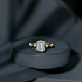 thumbnail image 6 of Rosec Jewels Emerald Cut Moissanite Solitaire Engagement Ring with Spaced Accent - 7X9 mm, 14K Yellow Gold, US 6.00, 6 of 9